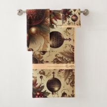 Vintage Maroon e Dourado Natal