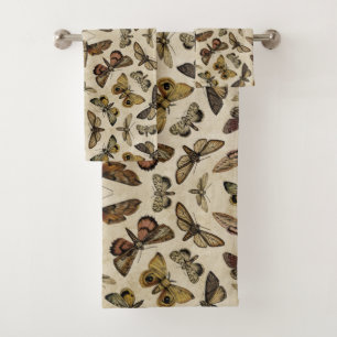 Conjunto De Toalhas Vintage Moths