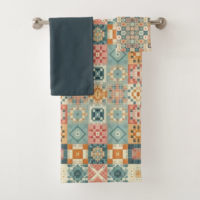 Conjunto De Toalhas Vintage, retalhamento de aparência (Insitu)