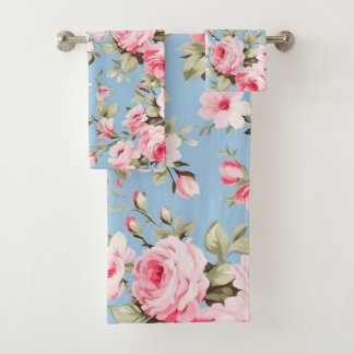 Conjunto De Toalhas Vintage rosas rosa