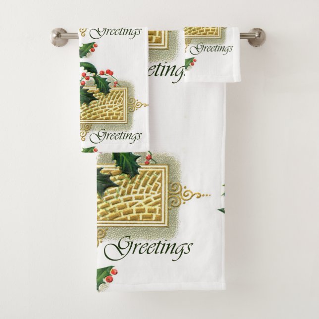 Conjunto De Toalhas Vintage Seasons saúda o Natal (Insitu)