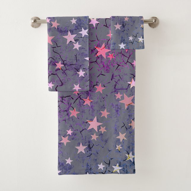 Conjunto De Toalhas Vintage Stars on Blue (Insitu)