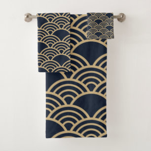 Conjunto De Toalhas Vintage tradicional design japonês, ventilador ou