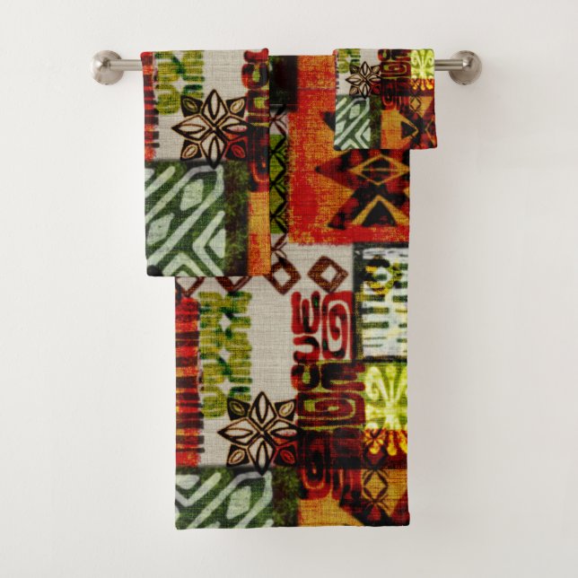 Conjunto De Toalhas Vintage tropical dos anos 60  (Insitu)