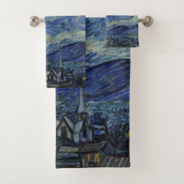 Conjunto De Toalhas Vintage Van Gogh Na Noite Estrelada