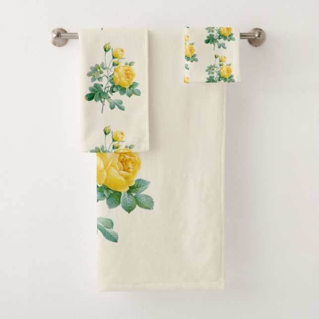 Conjunto De Toalhas Vintage Yellow Rose Fine art (Insitu)