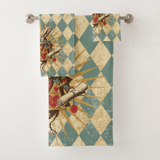 Conjunto De Toalhas Vintagem do Coelho Branco (Insitu)