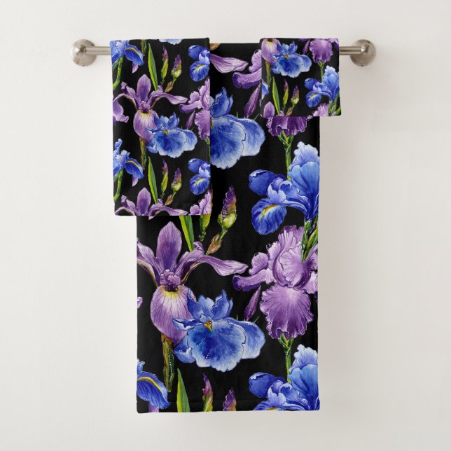 Conjunto De Toalhas Violet e Blue Iris (Insitu)