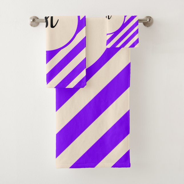 Conjunto De Toalhas Violet Stripes (Insitu)