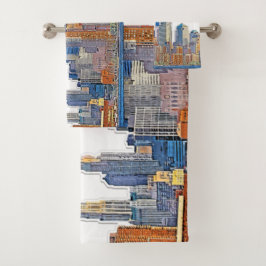 Conjunto De Toalhas Visão Majestosa da Nova Iorque Skyline Artística