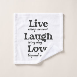 Conjunto De Toalhas viva, ria, ama - três palavras bonitas