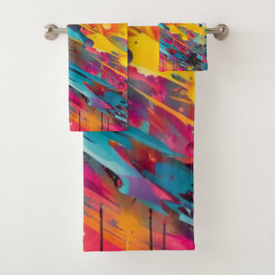 Conjunto De Toalhas Vívido Grafite Caótico