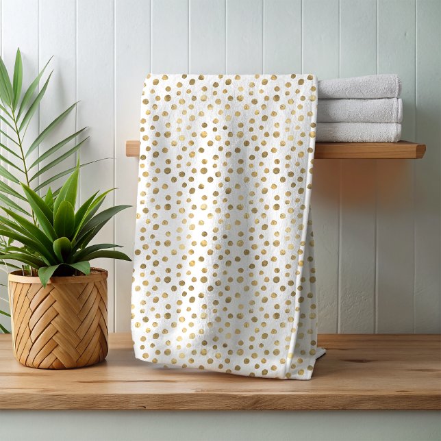 Conjunto De Toalhas Você Escolher Bolinhas de Folha Ouro Personalizada (Criador carregado)