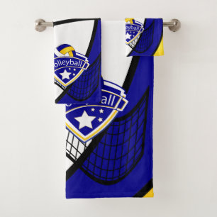 Conjunto De Toalhas Voleibol em amarelo, azul e branco