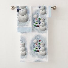 Conjunto De Toalhas Voleibol Snowman Natal