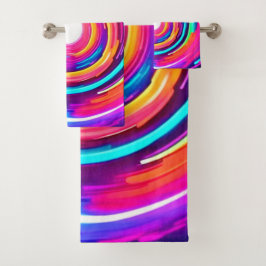 Conjunto De Toalhas Vórtice de Cor: Design Dinâmico