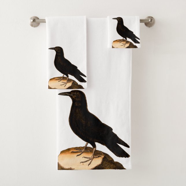 Conjunto De Toalhas Wail Nature Black Bird Raven (Insitu)