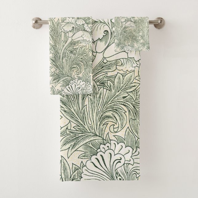 Conjunto De Toalhas Wallpaper tulip William Morris verde têxtil (Insitu)