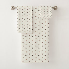 Conjunto De Toalhas Warm Neutral Polka Dot Baby Towel Set