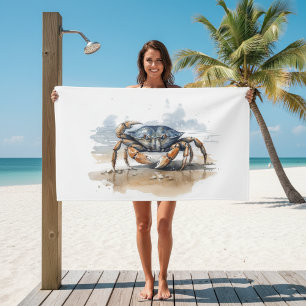 Conjunto De Toalhas Watercolor Beach Crab