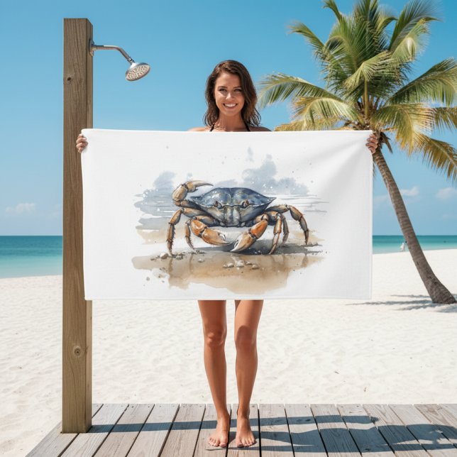 Conjunto De Toalhas Watercolor Beach Crab (Criador carregado)
