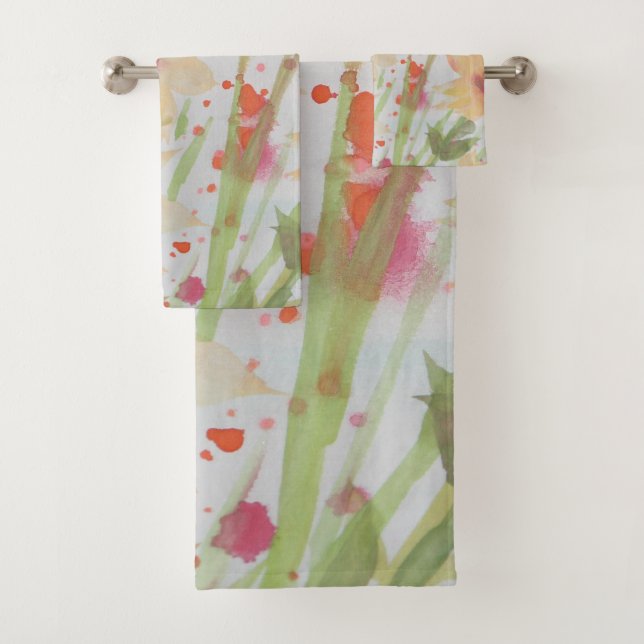 Conjunto De Toalhas Watercolor Floral Art (Insitu)