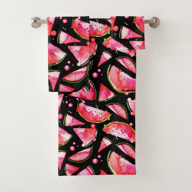 Conjunto De Toalhas Watercolor Melancia 2 (Insitu)