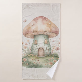Conjunto De Toalhas Watercolor Mushroom Fairy House Towel Set