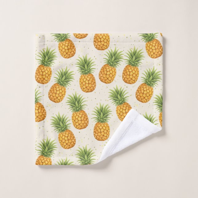 Conjunto De Toalhas Watercolor Pineapples (Pano de lavar)