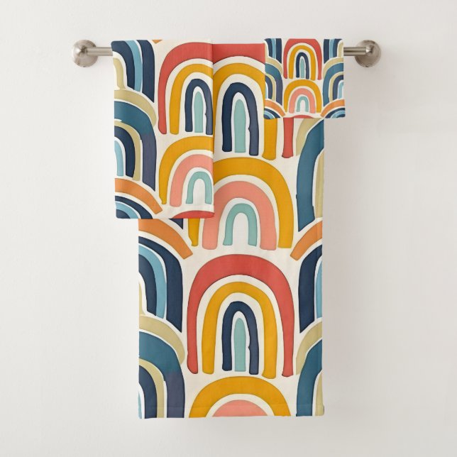 Conjunto De Toalhas Watercolor Rainbows Toneladas da Terra (Insitu)