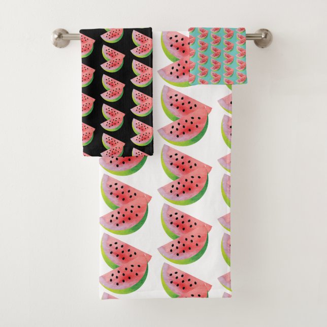Conjunto De Toalhas Watercolor Watermelon Pair Summer Patterno (Insitu)