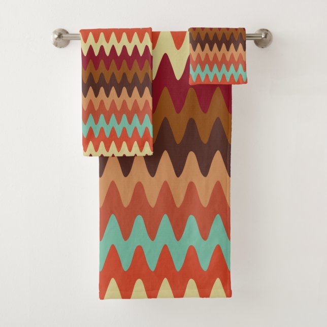 Conjunto De Toalhas Wavy Pattern Sedona Sudoeste (Insitu)