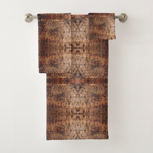 Conjunto De Toalhas Weathered Aged Wood Photo Closeup Pattern Design (Insitu)