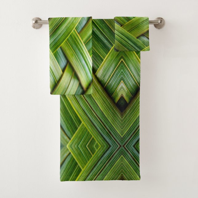 Conjunto De Toalhas Weave verde fresca de bambu (Insitu)