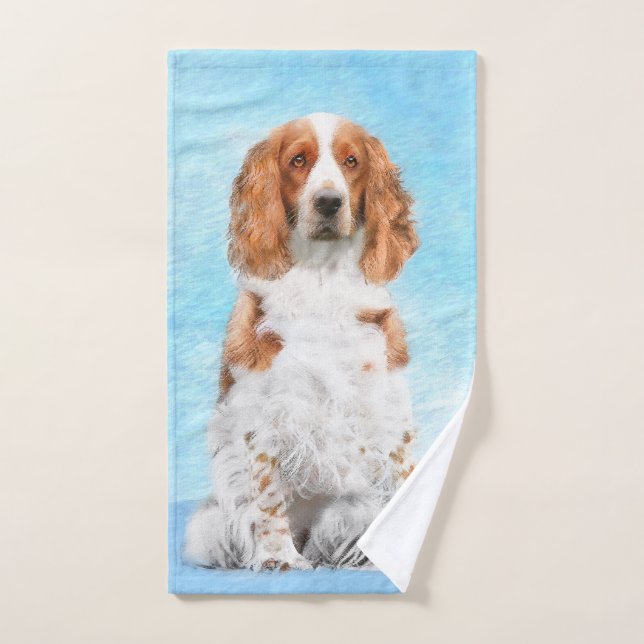 Conjunto De Toalhas Welsh Springer Spaniel Painting - Arte Original De (Toalha de mão)