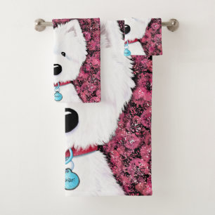 Conjunto De Toalhas Westie Impressions Floral