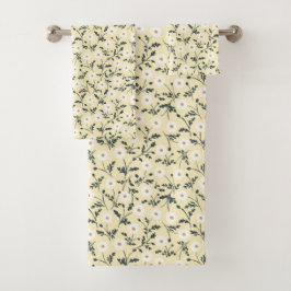 Conjunto De Toalhas Whispering Meadow - Pale Custard Butter Yellow