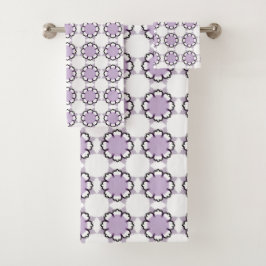 Conjunto De Toalhas White and purple geometric mandala pattern Towel