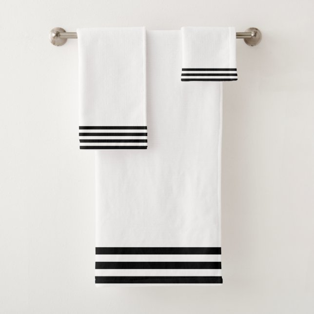 Conjunto De Toalhas White + Black Stripes (Insitu)