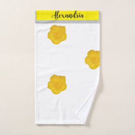 Conjunto De Toalhas White & Black With Yellow Wildflower Photo