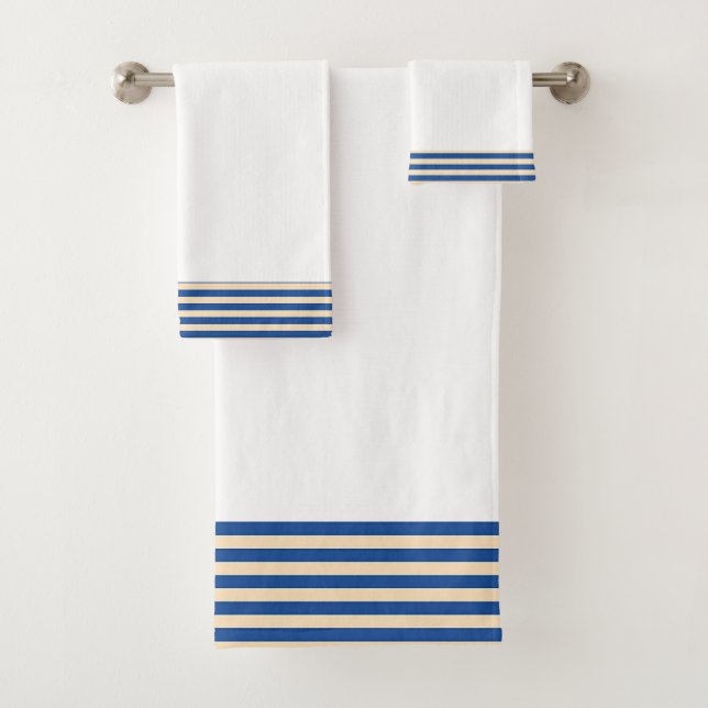 Conjunto De Toalhas White + Blue Stripes (Insitu)