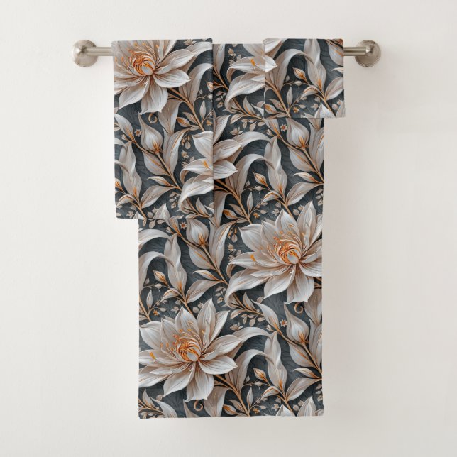 Conjunto De Toalhas White Floral Fantasy (Insitu)