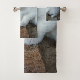 Conjunto De Toalhas White Kitten