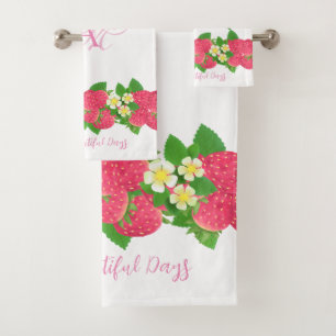 Conjunto De Toalhas White Strawberry
