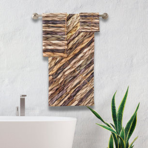 Conjunto De Toalhas wicker de tecido rústico em praia, estilo ilha tro