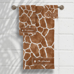 Conjunto De Toalhas Wild Ideas Dourado Label Giraffe ID1160
