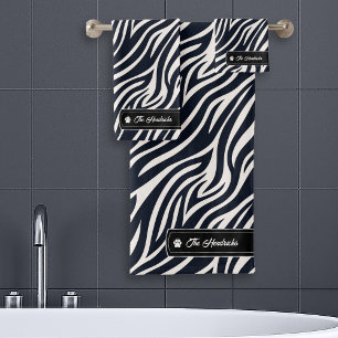 Conjunto De Toalhas Wild Ideas Silver Label Black & White Zebra ID1160