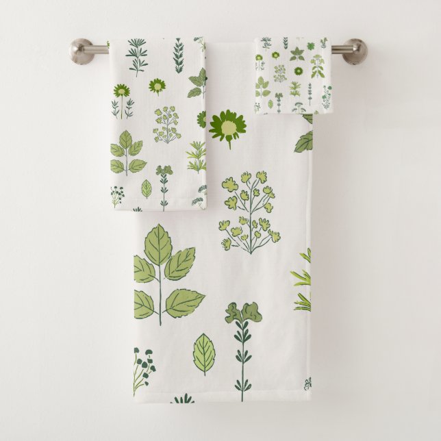 Conjunto De Toalhas Wild Meadow Herb Green Towel (Insitu)