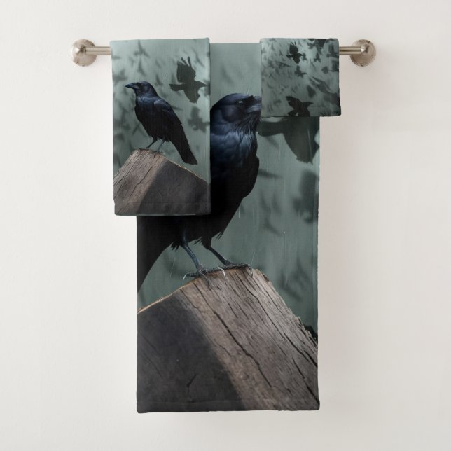 Conjunto De Toalhas Wild Nature Bird Crows and Ravens (Insitu)