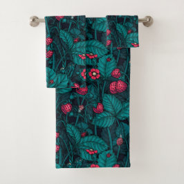 Conjunto De Toalhas Wild strawberries, red and blue